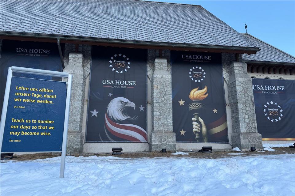 USA House in Davos: Pomp und Glaube eng beieinander.Benedikt von Imhoff/dpa