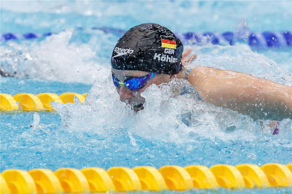 Über 100 Meter Schmetterling wurde Angelina Köhler 2024 Weltmeisterin. (Archivbild)Andreas Gora/dpa