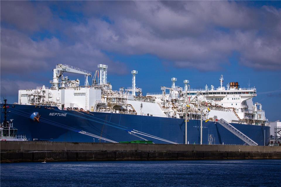 Über die deutschen LNG-Terminals kamen am Montag rund 15 Prozent der deutschen Gasimporte. (Archivbild)Jens Büttner/dpa