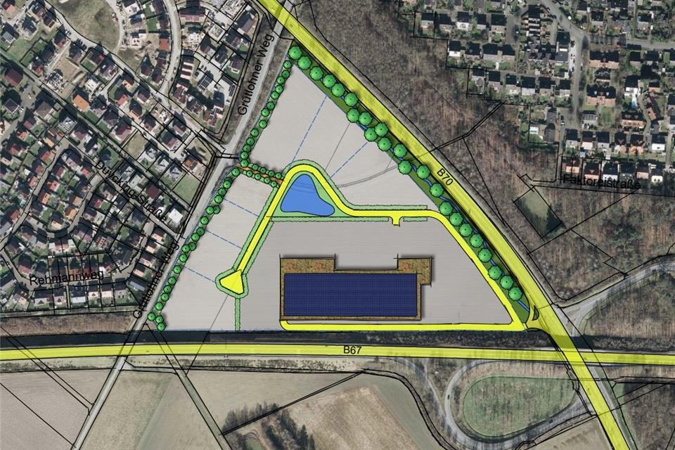 Borkener Stadtverwaltung: Es gibt kein Recht auf freien Ausblick Um diese Dreiecksfläche zwischen B 67 und B 70 geht es. Die Stadtverwaltung hat mit Blick auf ein mögliches Gewerbegebiet erste Skizzen angefertigt.