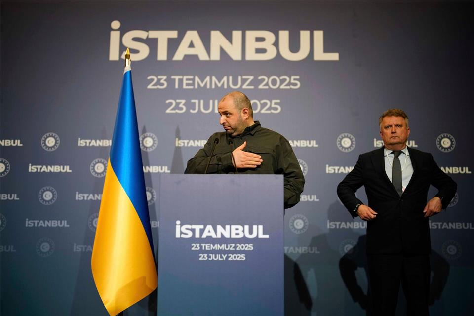 Umjerow führte ab Mai für die Ukraine Verhandlungen mit Russland und soll auch nun wieder einen Gefangenenaustausch vermitteln. (Archivbild)Emrah Gurel/AP/dpa