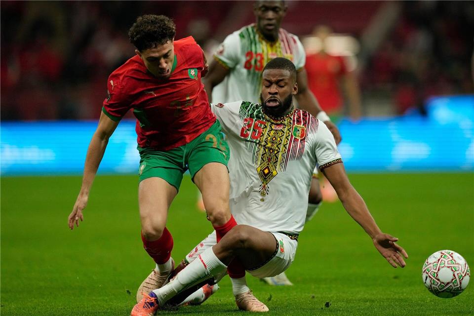 Umkämpftes Spiel: Marokko gegen Mali.Mosa’ab Elshamy/AP/dpa
