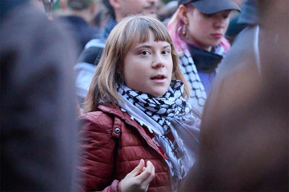 Unter den Protestlern war auch Greta Thunberg. Annette Riedl/dpa