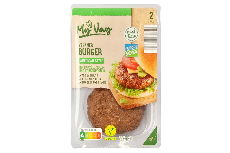 Unter den gekühlten veganen Burger-Pattys landet „My Vay American Style“ von Aldi auf dem ersten Platz (Note 2,1).Ralph Kaiser/Stiftung Warentest/dpa-tmn