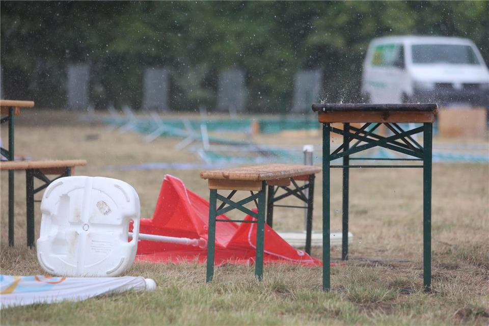 Unwetter über Sachsen-Anhalt: Auch Magdeburg war betroffen.Matthias Bein/dpa