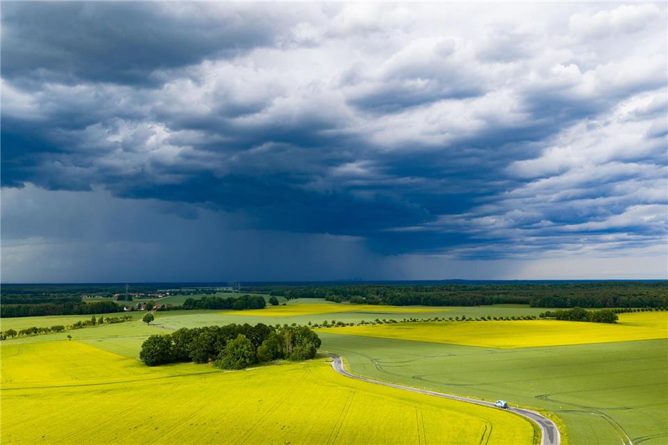 Unwettergefahr in Sachsen. Robert Michael/dpa