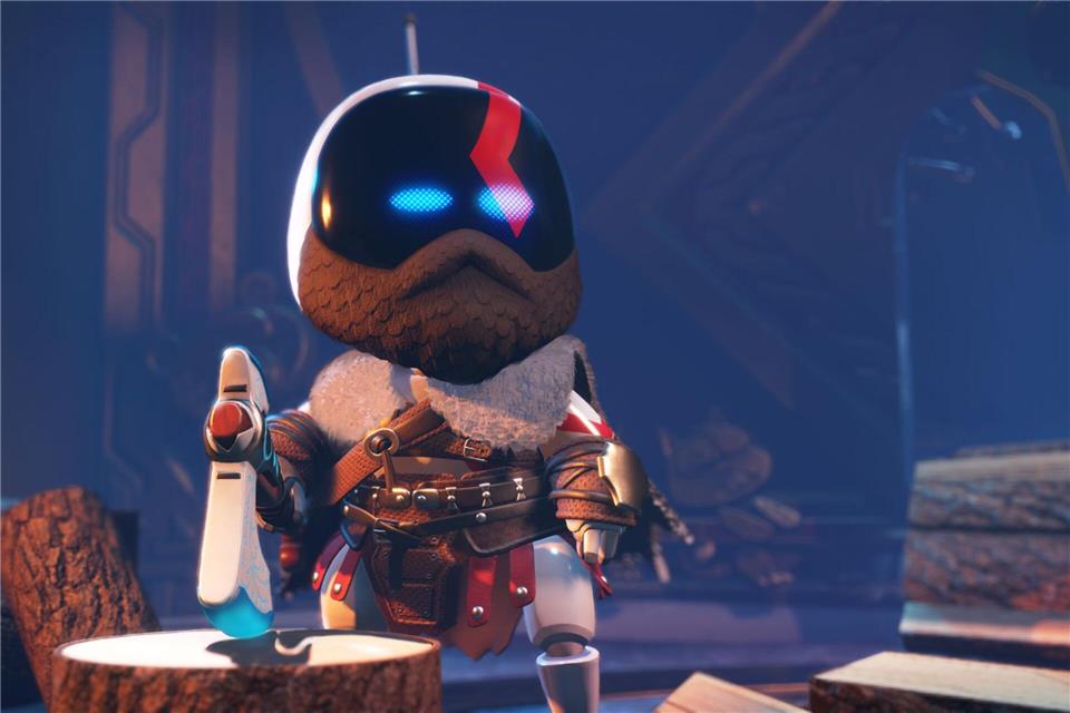 VIP-Bot: Kratos aus „God of War“ hat einen Gastauftritt in „Astro Bot“.Sony Interactive Entertainment/dpa-tmn