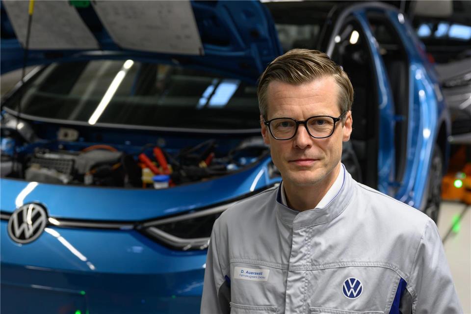VW Sachsen-Chef Danny Auerswald: Ausfälle durch Warnstreiks konnten kompensiert werden. Hendrik Schmidt/dpa