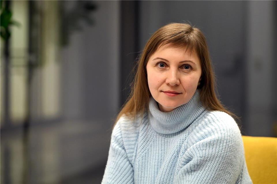 Valentyna Mazhbits floh 2022 mit ihren Kindern aus der Ukraine.Lilli Förter/dpa