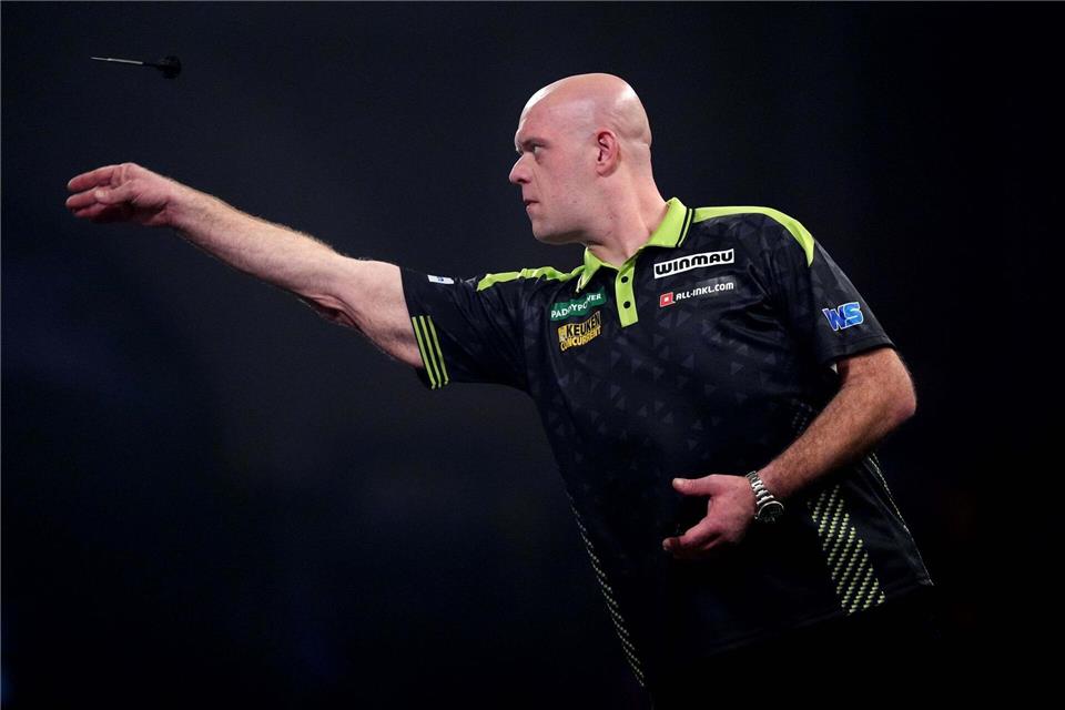 Van Gerwen präsentiert sich in exzellenter Form.John Walton/PA/dpa