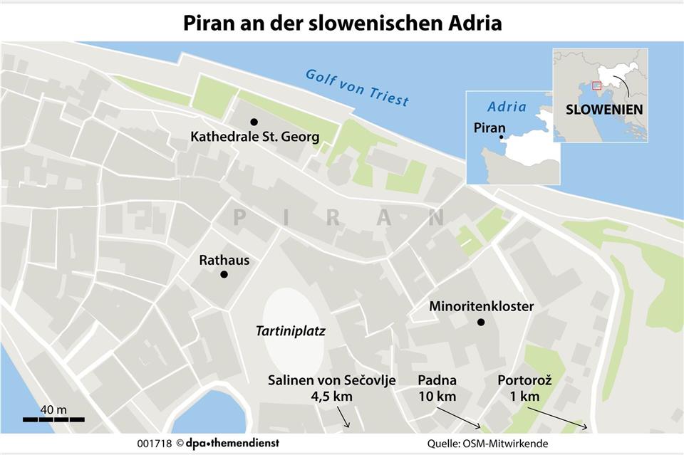 Venezianisches Flair, gute Küche: Die Stadt ist kulturhistorisch wie kulinarisch hochinteressant. Und: Sie gilt als die schönste an der slowenischen Adria - was sie auch den nahen Salinen verdankt.dpa-Infografik/dpa-tmn
