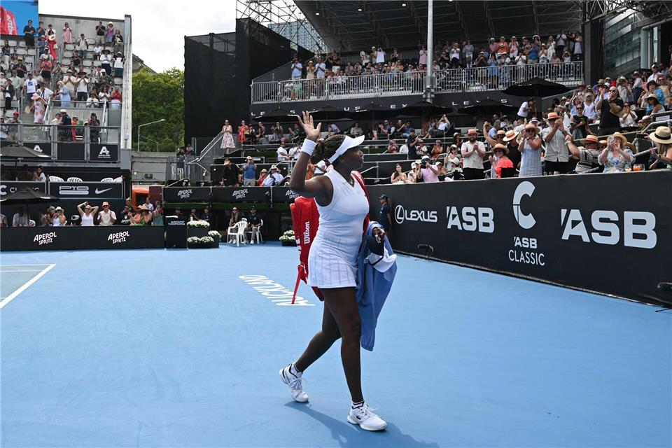Venus Williams unterlag beim Turnier in Auckland der Polin Magda Linette. Andrew Cornaga/Photosport/AP/dpa