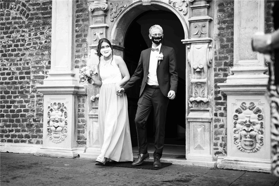 Verena und Leonard Uebbing aus Borken sind auf Platz drei der Schlossvermählten gekommen.