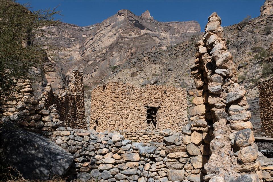 Verlassene Geschichte: Das verfallene Oasendorf Nakhr  zeugt von der einstigen Siedlungskultur im omanischen Gebirge.Andreas Drouve/dpa-tmn