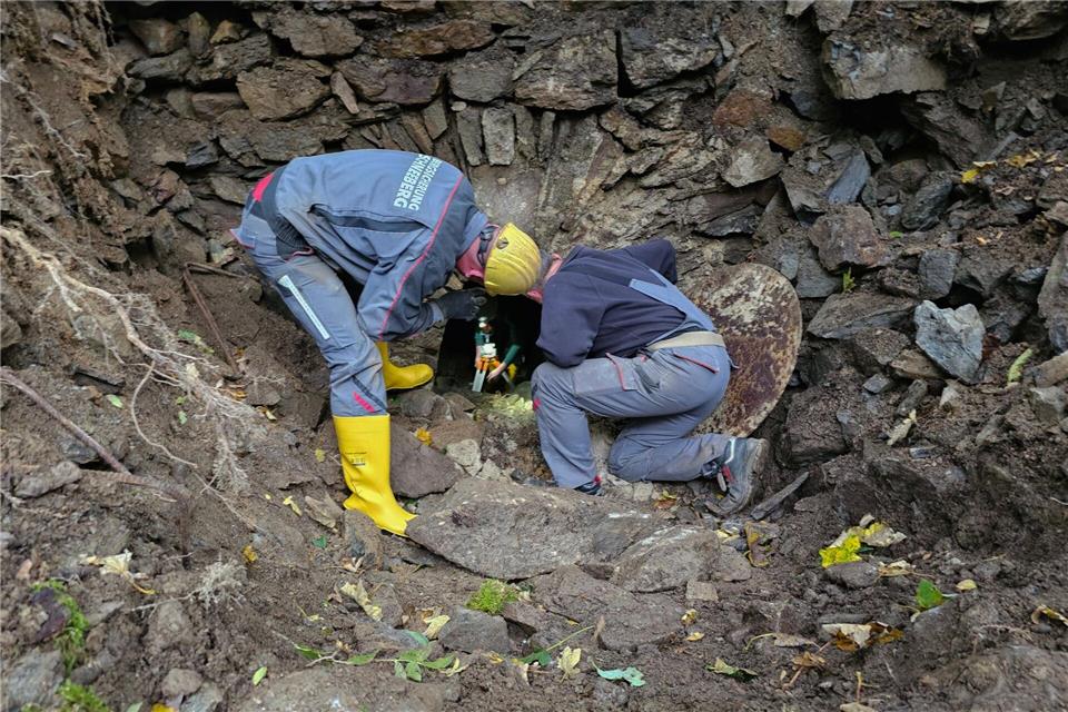 Vermisst in altem Bergwerksstollen in Annaberg-Buchholz: Die Leiche eines Mannes wird in etwa 25 Metern Tiefe unter dem Geröll vermutet. (Archivbild)Mike M�ller/TNN/dpa