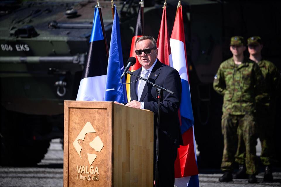 Verteidigungsminister Boris Pistorius in Valga.Bernd von Jutrczenka/dpa