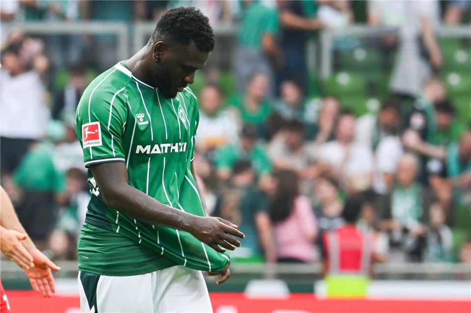 Victor Boniface und Werder Bremen erlebten einen bitteren Nachmittag.Carmen Jaspersen/dpa
