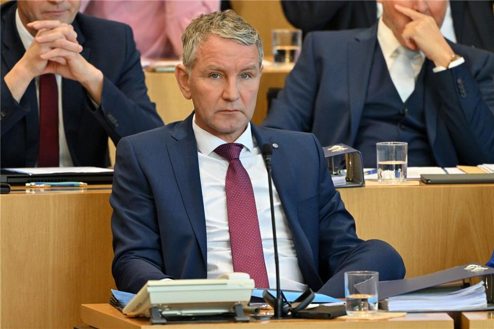 Viel Kritik von AfD-Fraktionschef Björn Höck am Thüringer Doppelhaushalt für die nächsten beiden Jahr. Martin Schutt/dpa