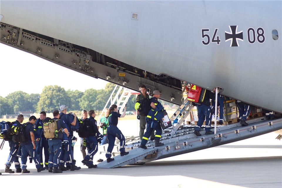 Vier Bundeswehrmaschinen bringen Hilfskräfte und Material nach Venezuela.Kai Moorschlatt/dpa