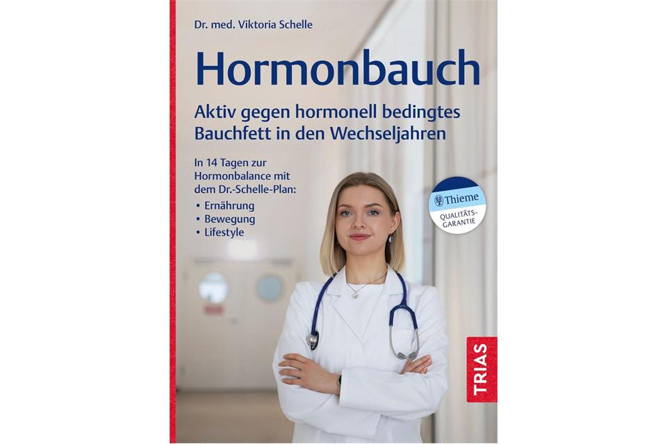 Viktoria Schelle, „Hormonbauch. Aktiv gegen hormonell bedingtes Bauchfett in den Wechseljahren“, TRIAS Verlag, 176 Seiten, 20 Euro, ISBN: 978-3-432-12152-9Trias Verlag/dpa-tmn