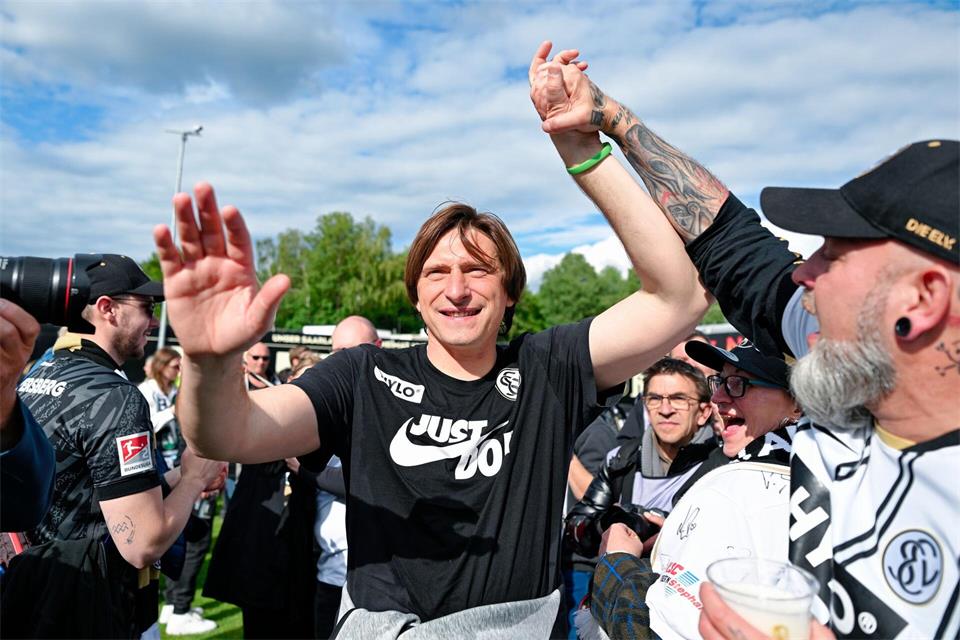 Vincent Wagner möchte mit der SV Elversberg auch in der Bundesliga jubeln. (Archivbild) Uwe Anspach/dpa