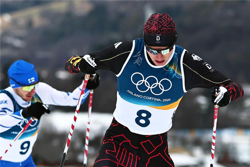 Vinzenz Geiger war bei seinem ersten Olympia-Rennen in Italien nicht in Topform.Daniel Karmann/dpa