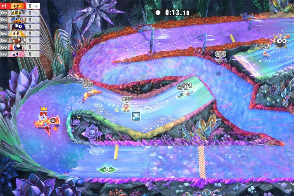 Virtuelle Kartbahn von oben: Die Top-Ride-Strecke „Crystal“ bietet viele enge Kurven.Nintendo/dpa-tmn