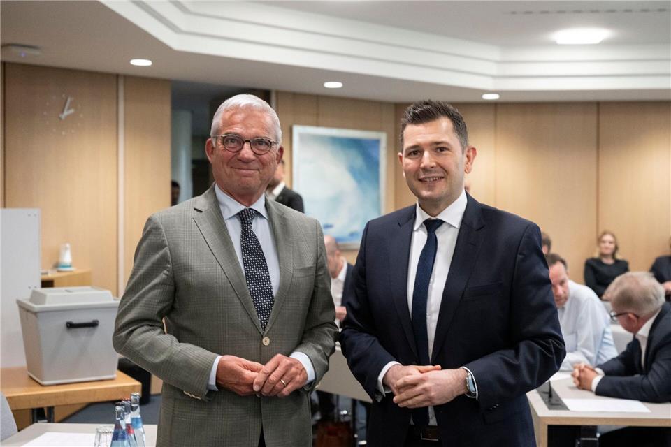 Vogt, hier mit Noch-Innenminister Thomas Strobl links neben sich.Marijan Murat/dpa