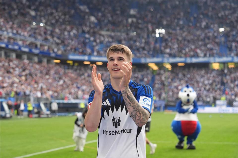 Vom HSV längst verabschiedet: Luka Vuskovic wechselt in England noch den Club. (Archivbild)Marcus Brandt/dpa
