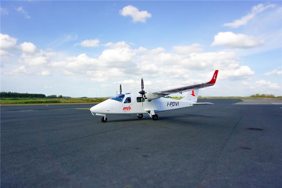 Neue Inselflieger für Helgoland - Höhere Taktung geplant Von und zur Hochseeinsel Helgoland sollen künftig Flugzeuge des Typs Tecnam fliegen.-/Ostfriesischer Flugdienst OFD/dpa