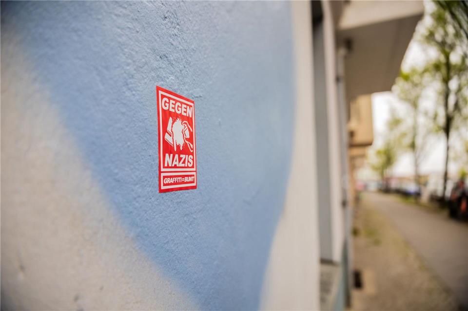 Vor zwei Wochen gab es in Ueckermünder Straße bereits antisemitische Schmiereien. (Archivbild)Christoph Soeder/dpa