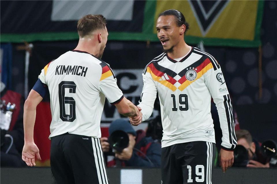 WM-tauglich: Kimmich und Sané beim 6:0.Jan Woitas/dpa