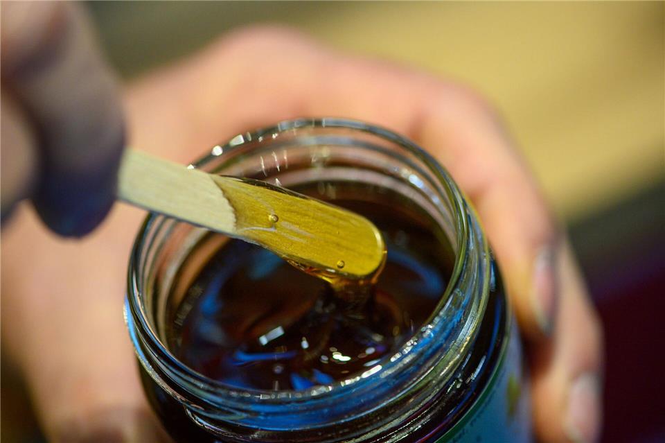 Waldhonig wird auch Honigtauhonig genannt, da die Bienen den sogenannten Honigtau sammeln und in den Waben zu dunklem, aromatischem Honig verarbeitenKlaus-Dietmar Gabbert/dpa-tmn/dpa
