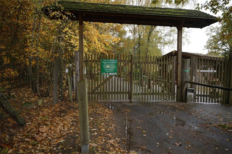 Wann die Behörden den Wildpark wieder freigeben, war unklar. Carsten Koall/dpa