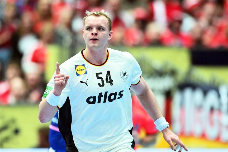 Wechselt 2027 zum THW Kiel: Handball-Nationalspieler Justus Fischer.Sina Schuldt/dpa