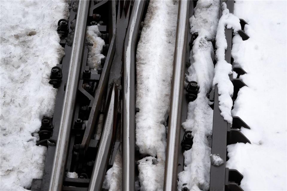 Wegen der hohen Schneelast sind nach Angaben der Bahn im Raum Nürnberg mehrere Bäume auf Gleise gestürzt. (Symbolbild)Sven Hoppe/dpa