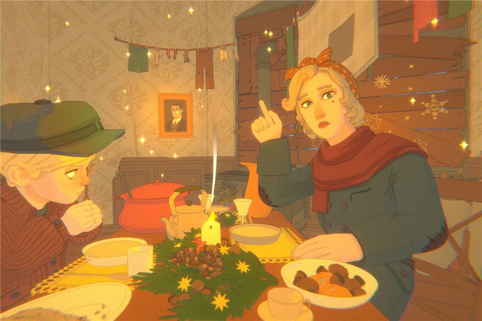 Weihnachten mit wenig: Wie es früher in Notzeiten war, erzählt das Spiel auch.-/btf Gmbh bildundtonfabrik/dpa-tmn