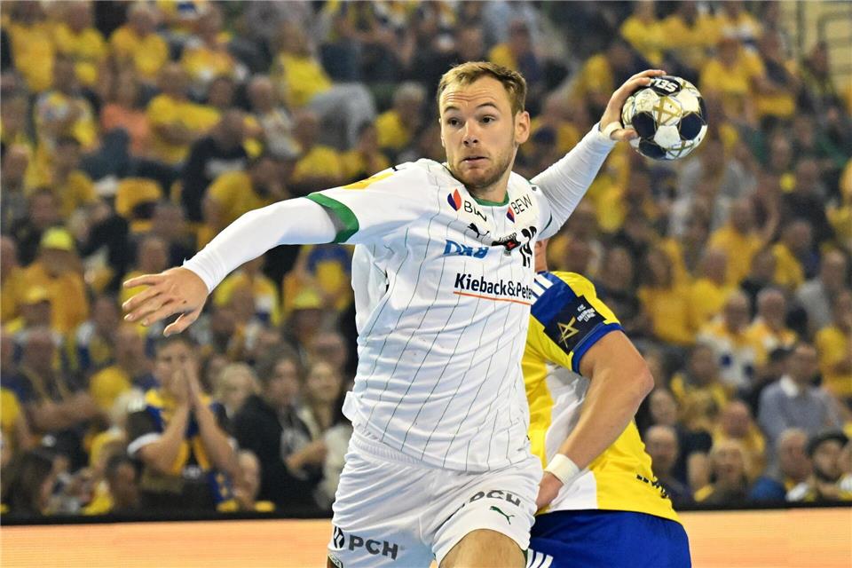 Welthandballer Mathias Gidsel war mit acht Toren bester Füchse-Schütze. (Archivbild)Piotr Polak/PAP/dpa