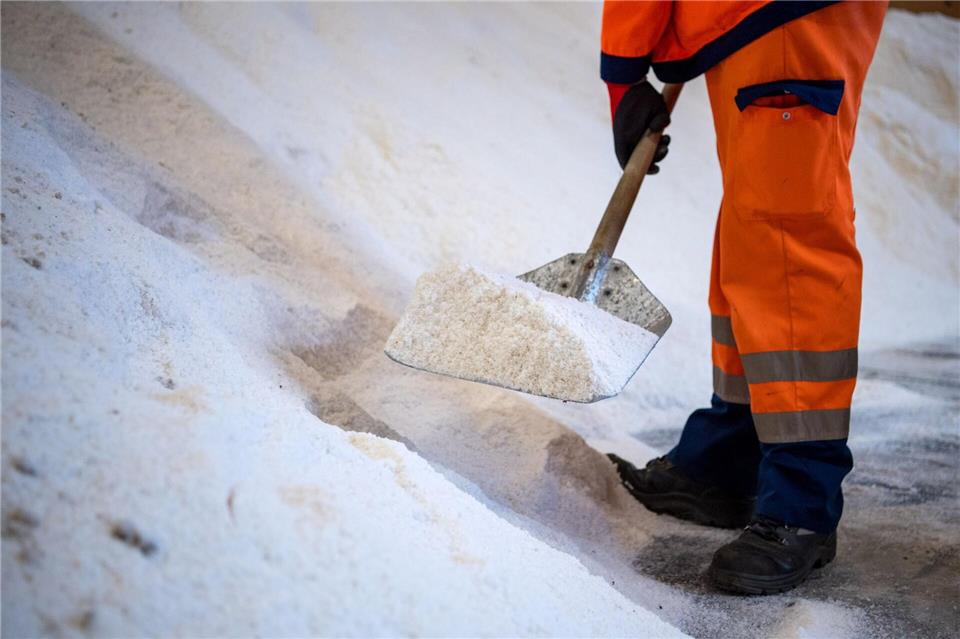 Wer Streusalz im Baumarkt kaufen will, steht in MV oft vor leeren Regalen. (Symbolbild)Sina Schuldt/dpa
