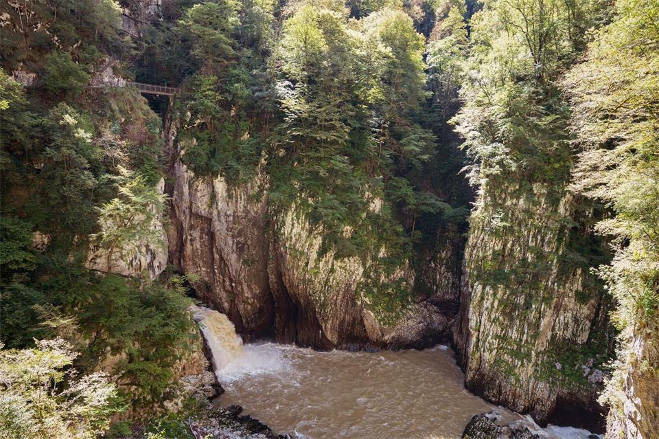 Wer den Regionalpark Škocjanske jame erkundet, trifft auch oberirdisch auf den Reka-Fluss. Dirk Boxhammer/dpa-tmn