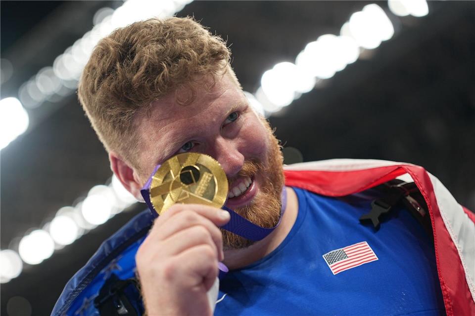 Wieder Weltmeister: Kugelstoßer Ryan Crouser aus den USA.Michael Kappeler/dpa