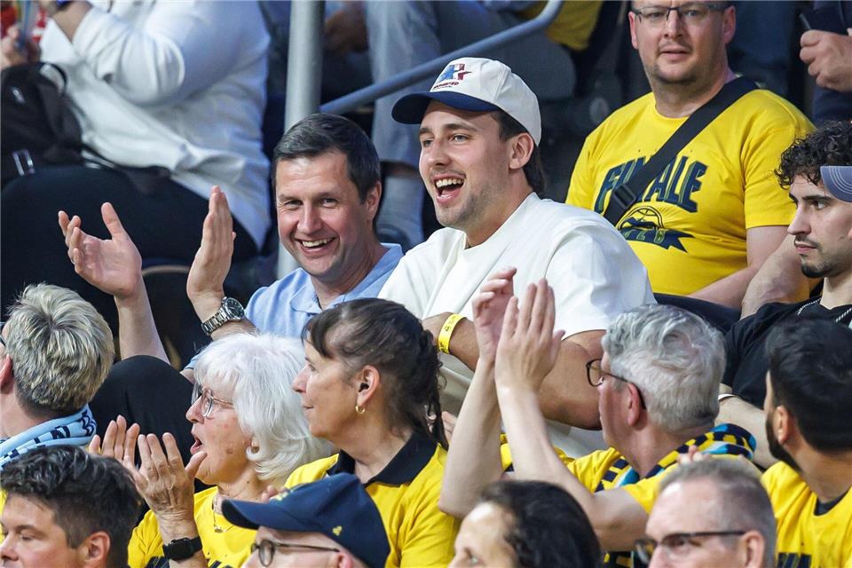Wieder unter den Fans: Berlins NBA-Star Franz Wagner.Andreas Gora/dpa