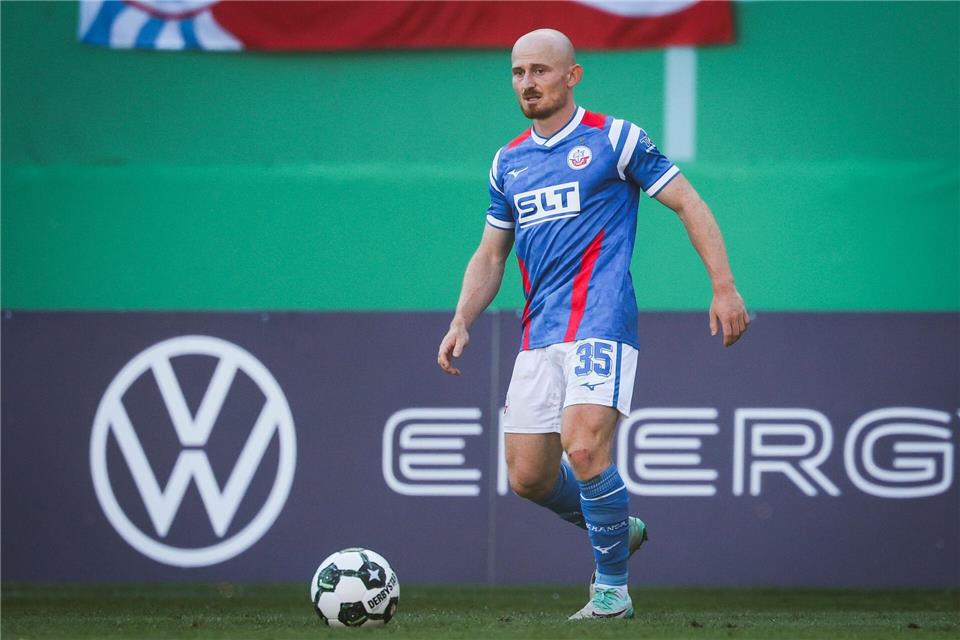 Wiedersehen mit seinem Ex-Club: Rostocks Neuzugang Maximilian Krauß.Christian Charisius/dpa