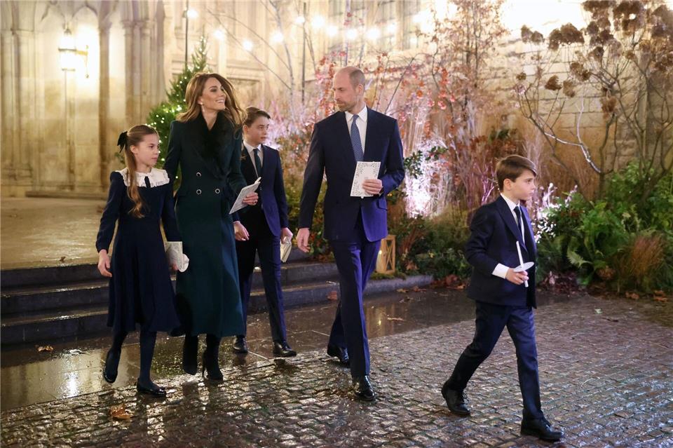 William und Kate mit ihren drei Kindern. (Archivbild)Chris Jackson/PA Wire/dpa