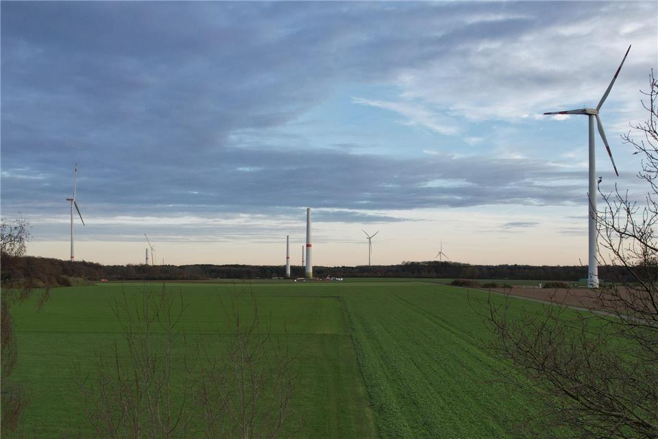 Windrad Bau in Heiden.