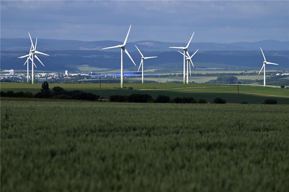 Windräder liefern in Thüringen den größten Anteil im Strommix.  (Archivbild)Martin Schutt/dpa