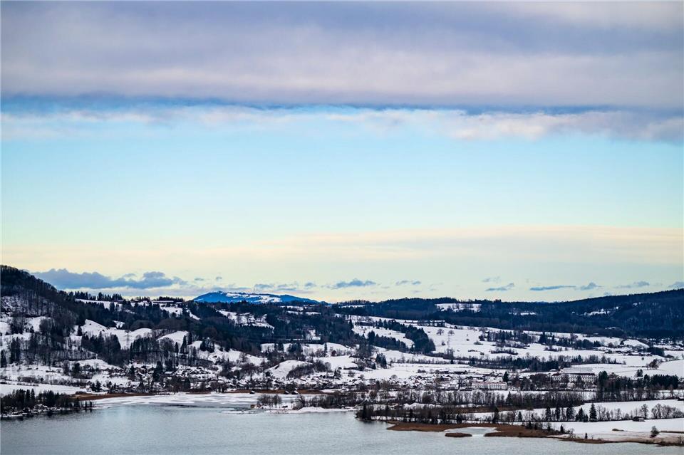 Winterliche Landschaft brachte „Elli“ auch in Oberbayern.Peter Kneffel/dpa