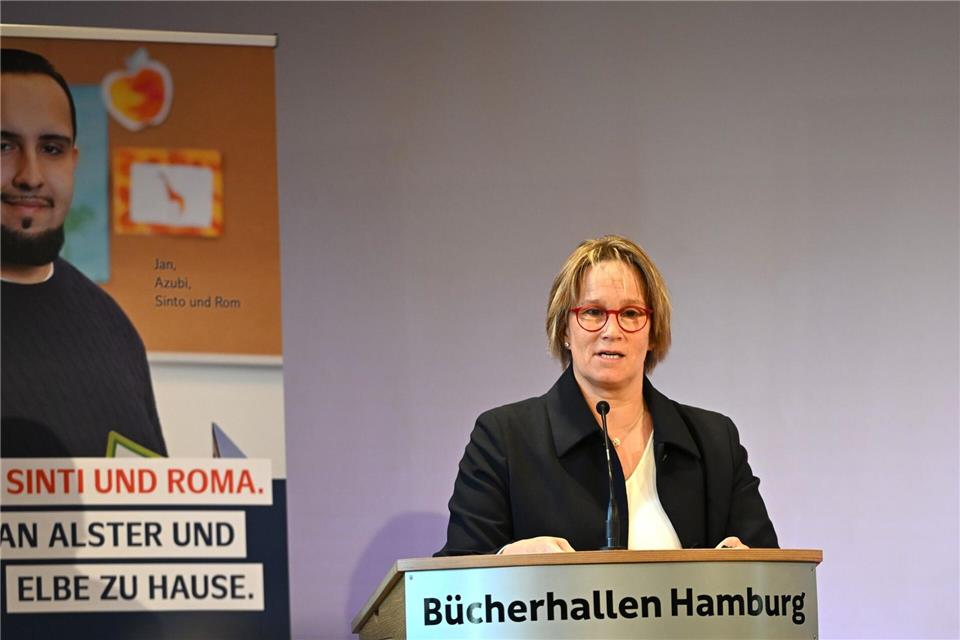 „Wir müssen über Antiziganismus sprechen“, sagte Melanie Schlotzhauer, Hamburgs Sozialsenatorin (SPD).Leonie Asendorpf/dpa