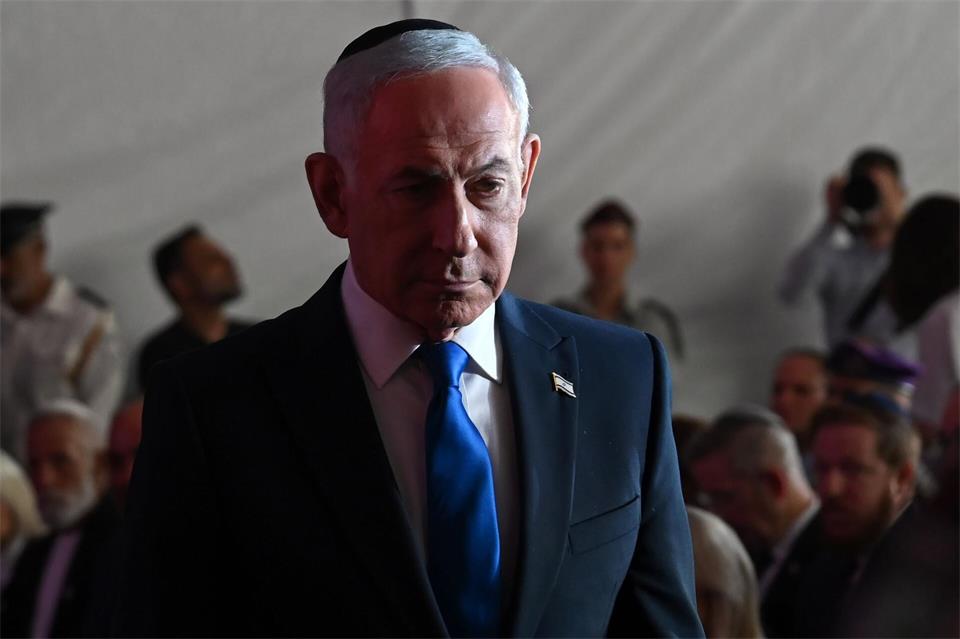 „Wir werden sie kriegen, so wie wir die anderen gekriegt haben“, sagte Netanjahu bei der Gedenkveranstaltung in Jerusalem.Debbie Hill/Pool UPI/AP/dpa