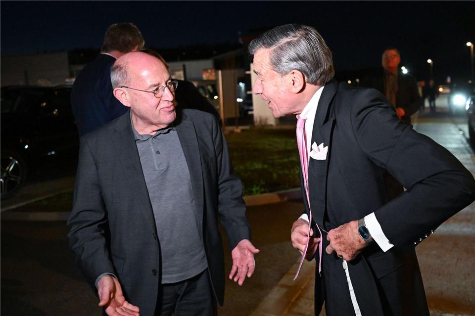 Wolfgang Grupp Senior ist einer Einladung von Gregor Gysi (Linke) nach Tübingen gefolgt.Bernd Weißbrod/dpa